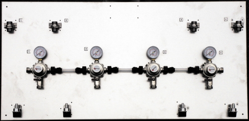 Montažne plošče iz krom-nikljevega jekla Zasnova, vključno s stenskimi nosilci brez zaporne pipe MICRO MATIC