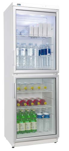 Hladilnik s steklenimi vrati - CD 350.2 - BELI N s konvekcijskim hlajenjem