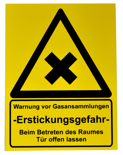 Znak "Opozorilo na kopičenje plina