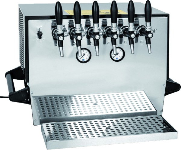 Hladilnik za zgornji bar Hladilnik za obrtno pivo 6 cevi, 90 litrov/uro